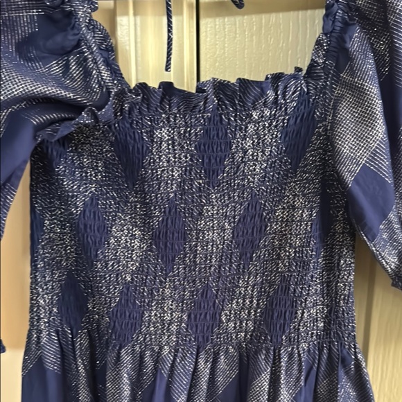 Hill House Navy and White Smocked Dress XS - Picture 6 of 7